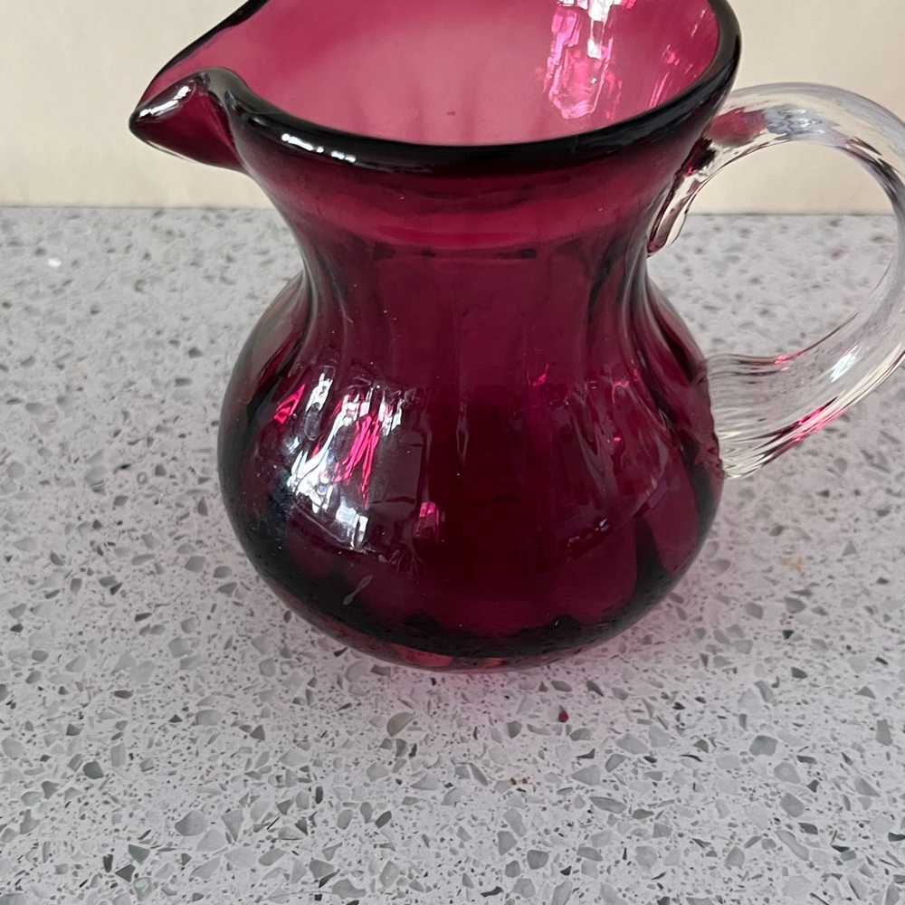 Elegant Cranberry Glass Pitcher